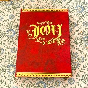World Bazaar Musical Wooden Cut Out JOY Animated Christmas Book Music Box